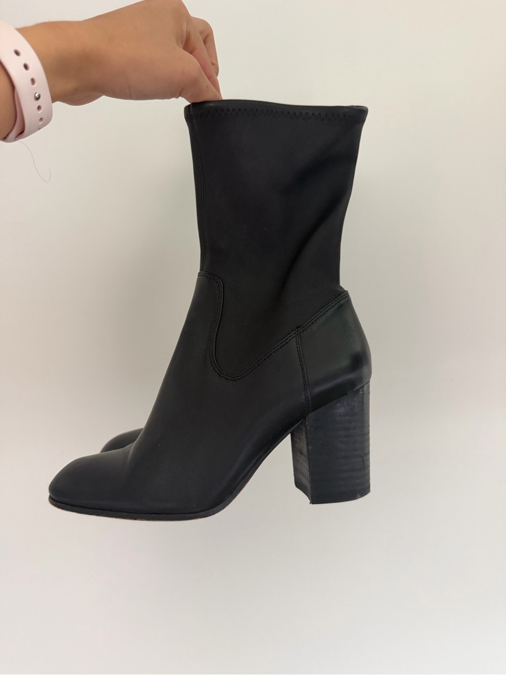 Coach Black Mid-Calf Block Heel Boots - Picture 4 of 8